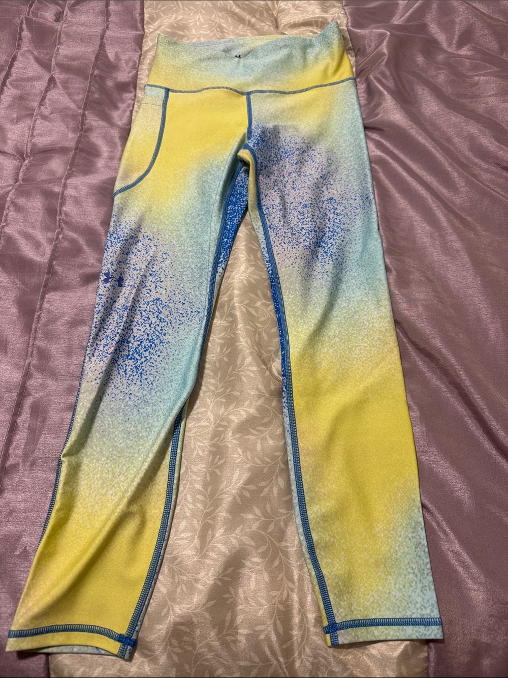 Under Armour Yellow & Blue Ombre Women’s Active Leggings